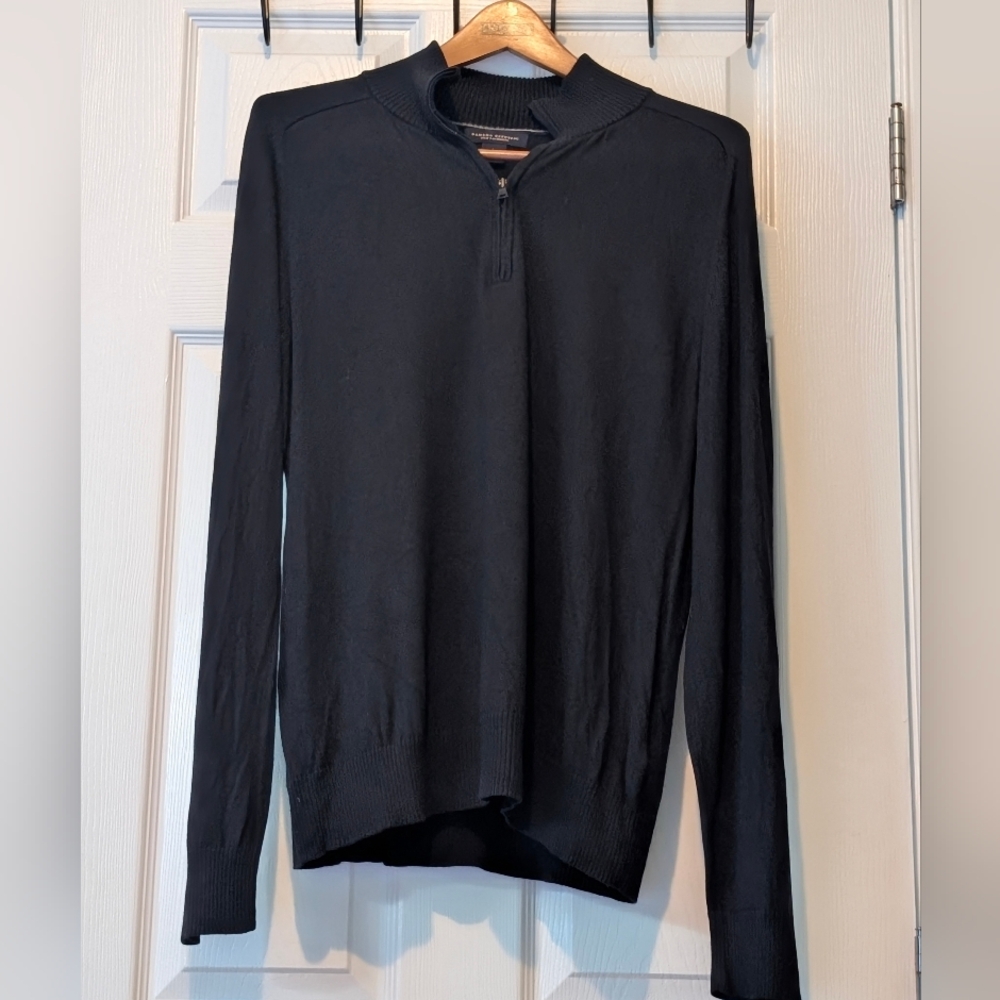💥SALE💥Banana Republic Men's Black Half Zip Silk And Cashmere Sweater Large